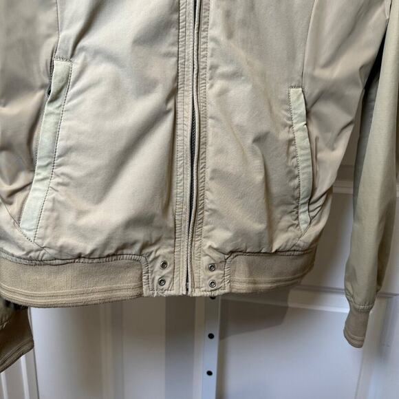 Diesel Vintage Bomber Jacket Lightweight Khaki Tan Pig Leather Trim Men’s Medium - Picture 14 of 15